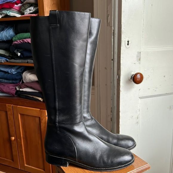 Cole Haan tall leather riding boots, size ladies 11. - Picture 1 of 15